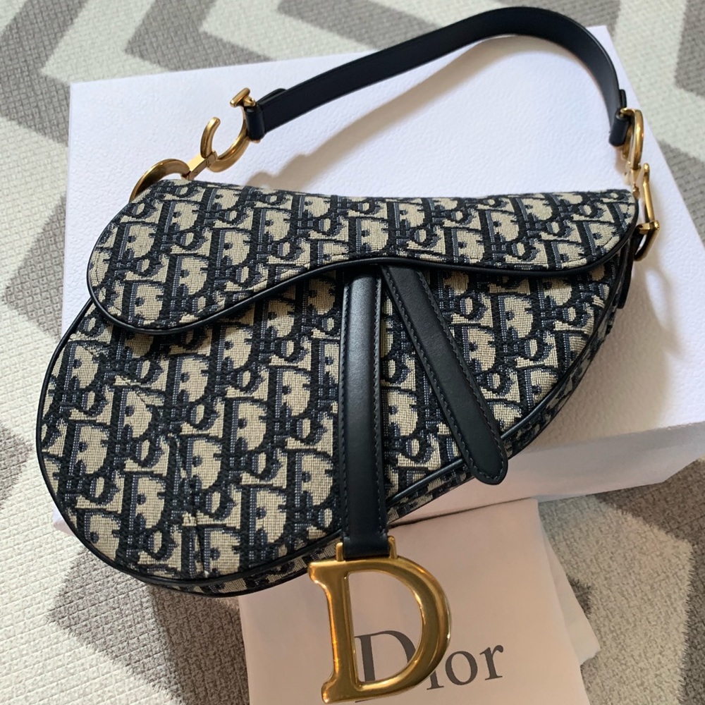 SOLD❤️Authentic💯 Dior Saddle Bag in blue medium - Picture 1 of 8
